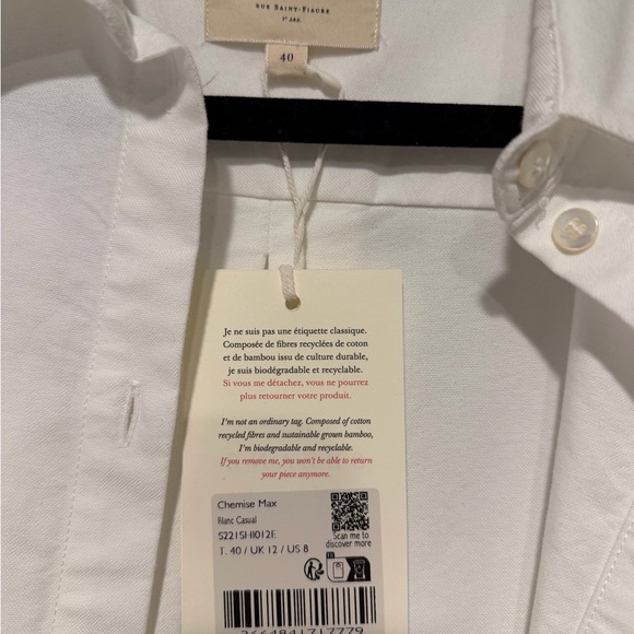 Sezane Max Shirt in Casual White - Picture 3 of 3